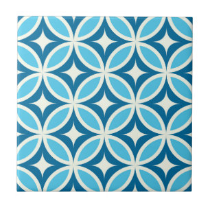 Azulejo Moderno geométrico de mediados de siglo Azul marin