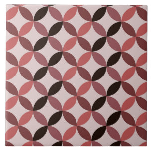 Azulejo Moderno Geométrico de Mediano Siglo Círculos Coral