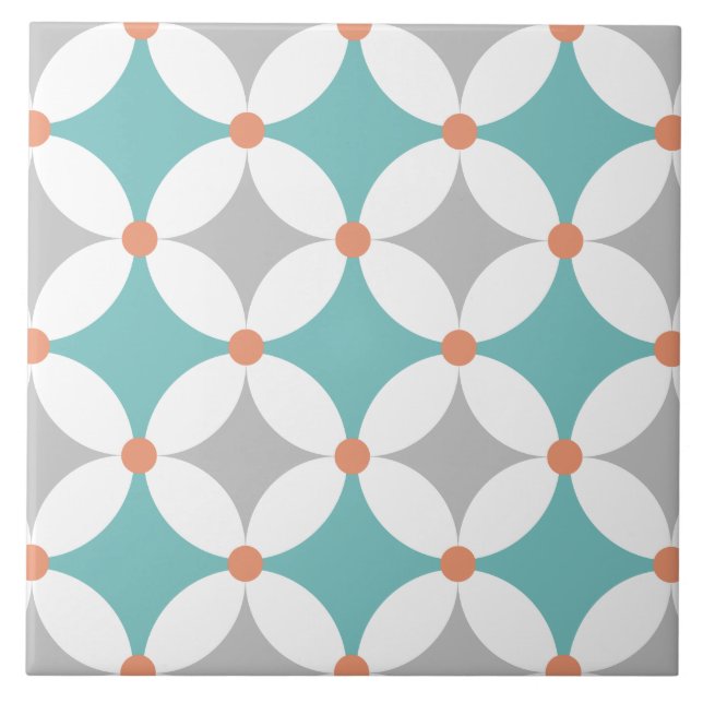 Azulejo Moderno Patrón Geométrico Del Siglo Medio Tile Cer (Frente)