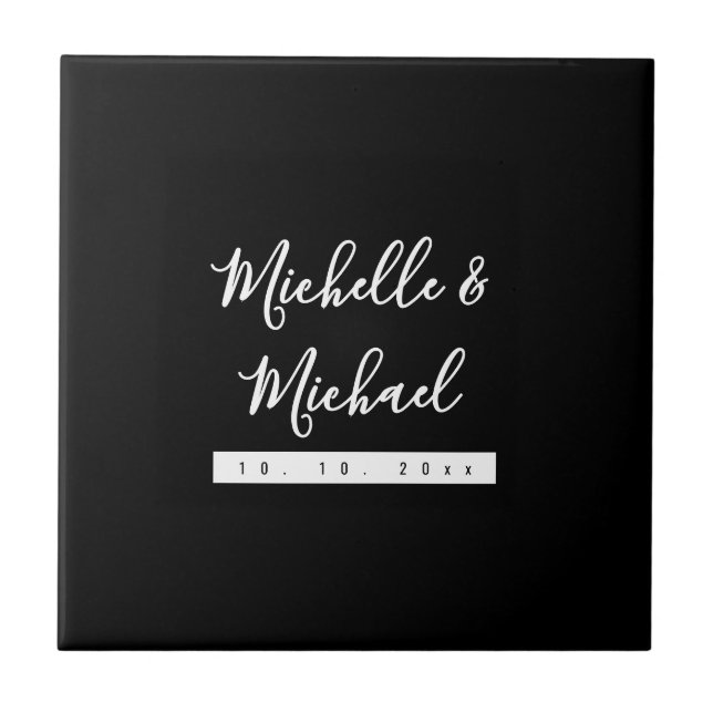 Azulejo Moderno profesional negro minimalista (Frente)