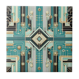 Azulejo Moderno Retro de Mitad de Siglo 