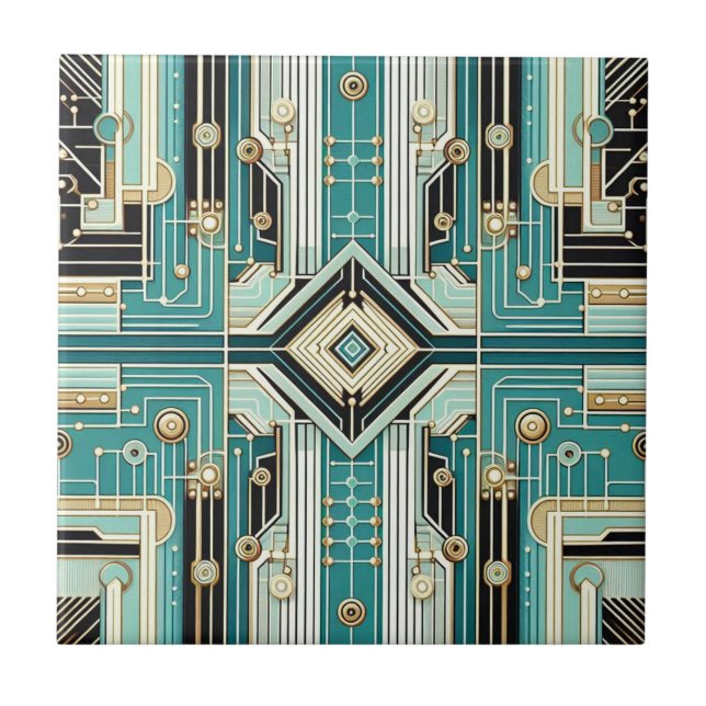 Azulejo Moderno Retro de Mitad de Siglo  (Frente)