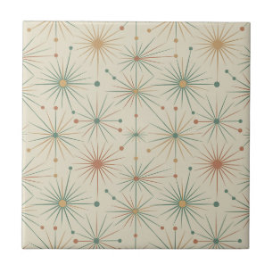 Azulejo Moderno Retro Estallido de Estrellas Atómico de Mi