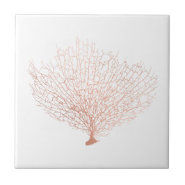 Azulejo Moderno Rosa costero Gold Sea Fan Coral