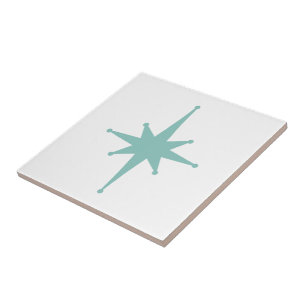 Azulejo Moderno siglo Atómico Starburst Turquesa Verde azu