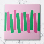Azulejo Moderno Siglo Funky Atómico Bloques Rosa, Verde<br><div class="desc">Diseño de inspiración de mediados de siglo,  divertido y audaz con bloques divertidos y coloridos. Perfecto para los amantes del retro y del estilo vintage.</div>