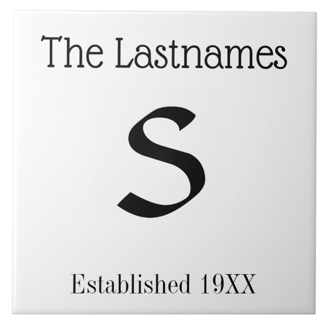 Azulejo Moderno simple del Rótulo del apellido (Frente)