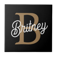 Moderno y elegante nombre de monograma Black Gold 