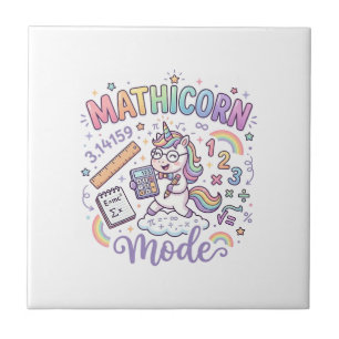 Azulejo Modo Unicornio Mathicorn Tipografía Adorable Diseñ