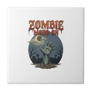 Azulejo Modo Zombie Halloween Mano Cementerio Luna_1