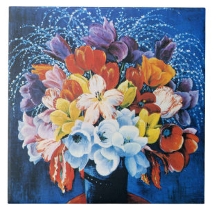 Azulejo Moise Kisling, Ramo de Tulipanes,