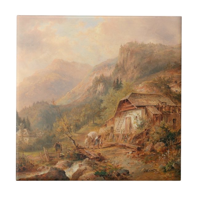 Azulejo Molino cerca de Steierling, Alta Austria Emil Barb (Frente)