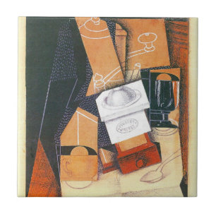 Azulejo Molino de Café de Juan Gris, Arte Cubista Vintage