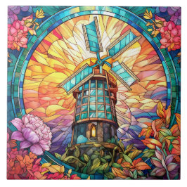 Azulejo molino de viento de vidrio con manchas de cite