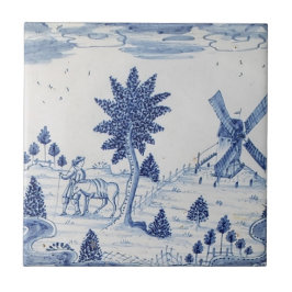 Azulejo Molino de vientos Delft Holandés Tradicional