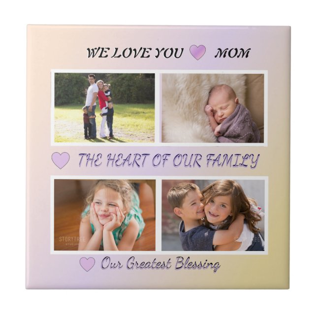 Azulejo Mom's Grace - Pastel 4 Photo Tribute (Frente)