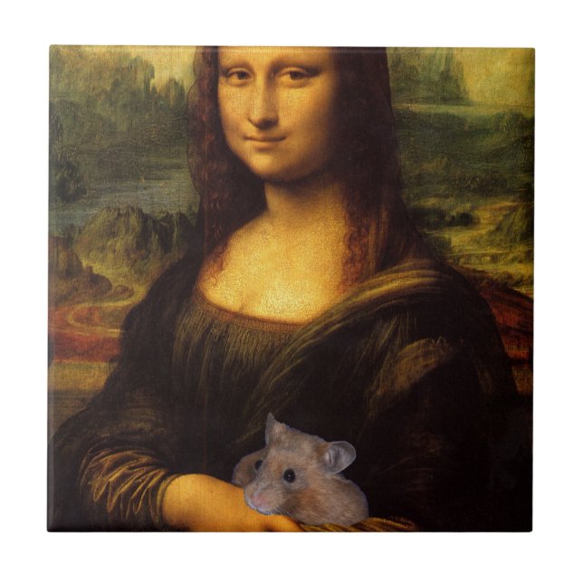 Azulejo Mona Lisa Con Hamster (Frente)