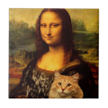 Mona Lisa con su mascota, amantes de las mascotas