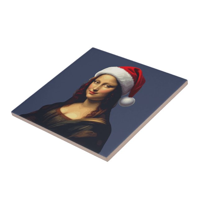 Azulejo Mona Lisa Sombrero de Santa Navidad Cortada (Lado)