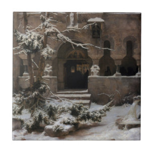 Azulejo Monasterio en la nieve de invierno (por Karl Lessi
