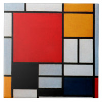 Mondrian - Composición con el plano rojo grande