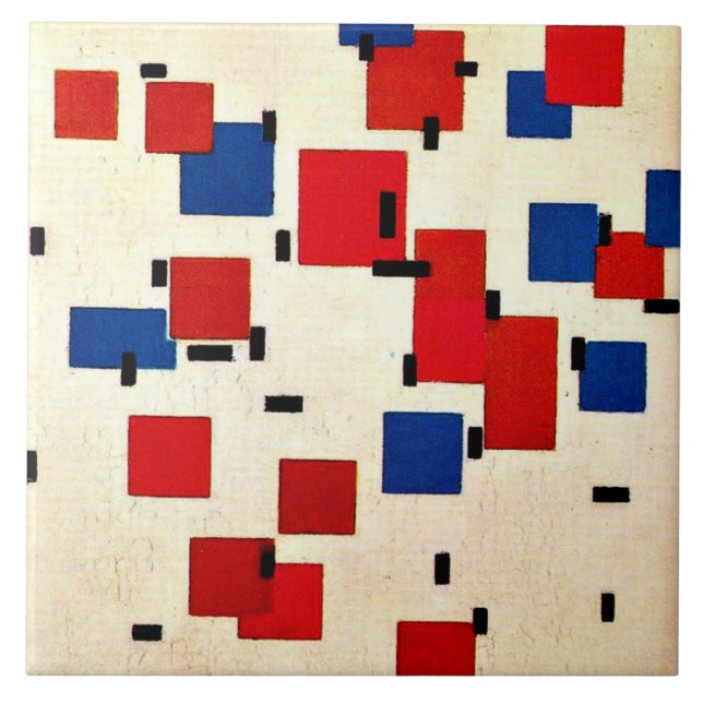 Azulejo Mondrian - Composición en color A (Frente)