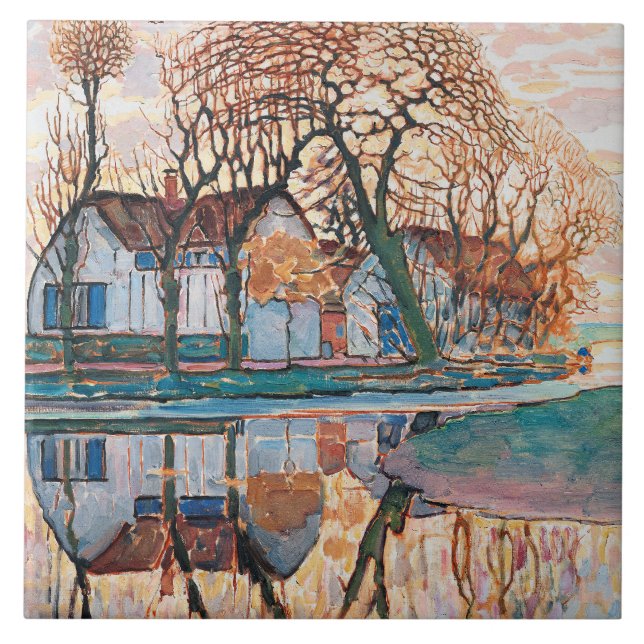 Azulejo Mondrian - Granja cerca de Duivendrecht, (Frente)