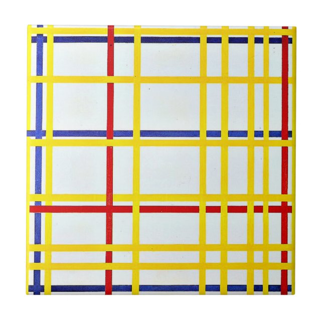 Azulejo Mondrian - Nueva York I, arte abstracto (Frente)