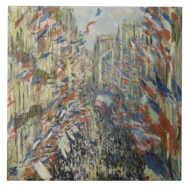 Azulejo Monet 1878 La calle Montorgueil en París (Frente)