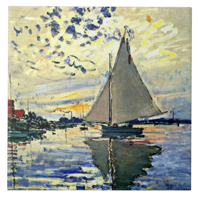 Azulejo Monet - Barco de vela en Le Petit Gennevilliers (Frente)