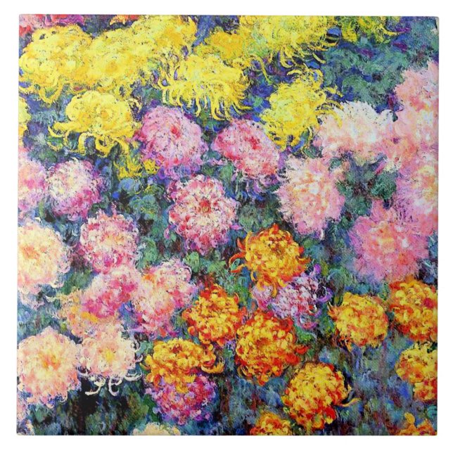 Azulejo Monet - Cama de crisantemos (Frente)