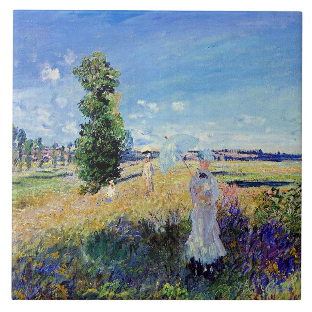 Azulejo Monet - El Paseo, pintura famosa, (Frente)