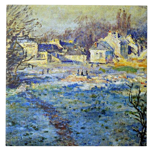 Azulejo Monet - Escarcha blanca, pintura artística fina, (Frente)