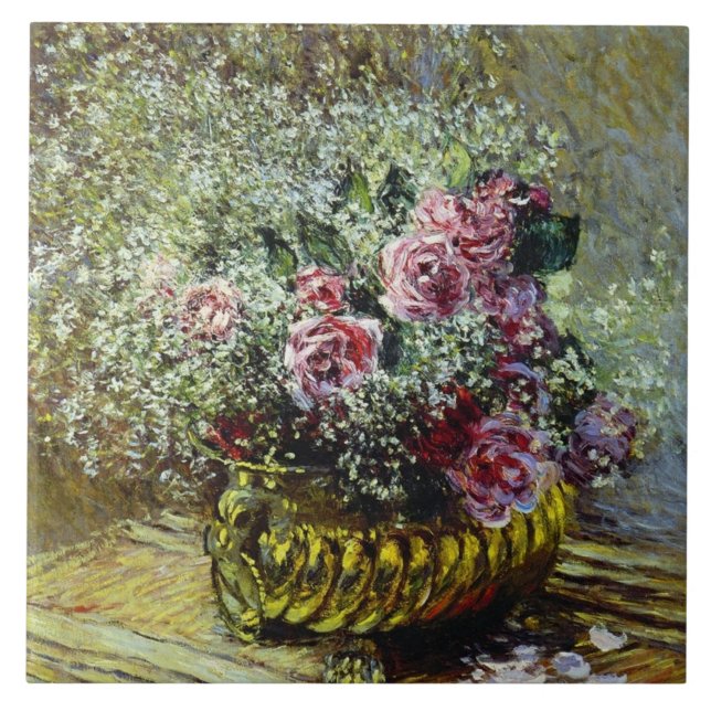 Azulejo Monet - Flores en una olla (Frente)