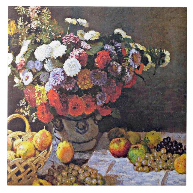Azulejo Monet - Flores y fruta (Frente)