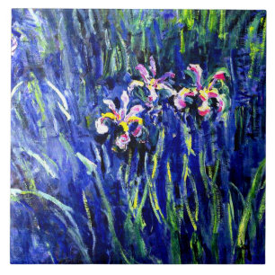 Azulejo Monet - Irises, famoso cuadro floral,