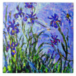 Azulejo Monet - Lilac Irises,<br><div class="desc">Pintura de arte fina Claude Monet,  Lilac Irises.</div>