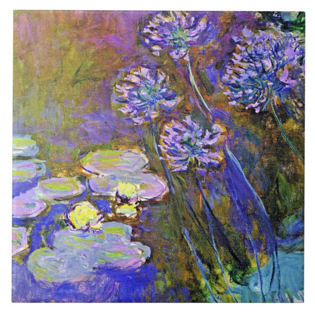 Azulejo Monet - Lilies de Agua y Agapanthus (Frente)