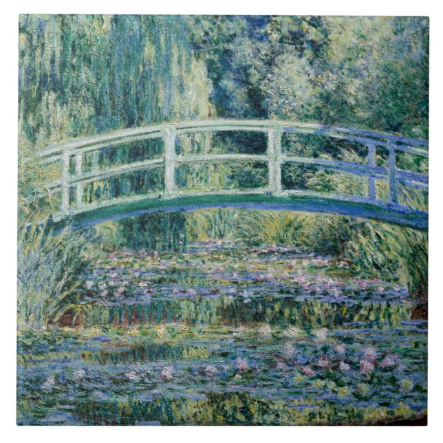 Azulejo Monet - Lilis de agua y puente japonés (Frente)