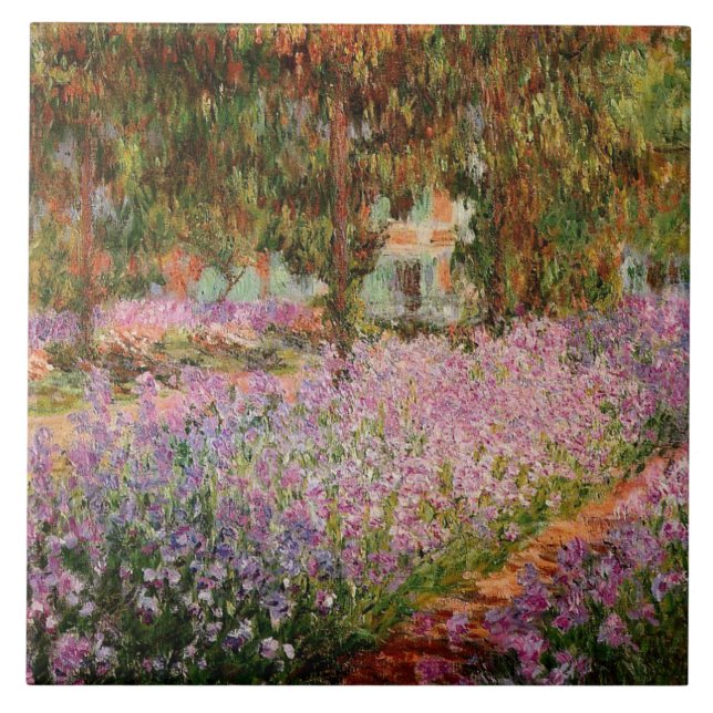 Azulejo Monet - Los irlandeses en el jardín de Monet (Frente)