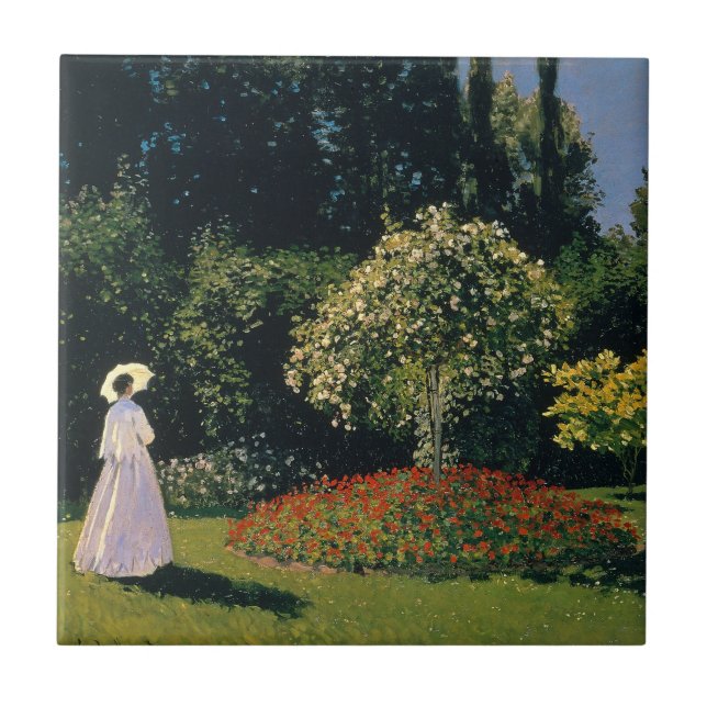 Azulejo Monet - Mujer en el Jardín (Frente)