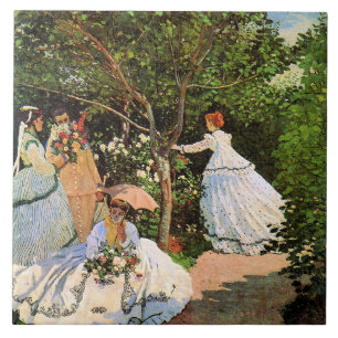 Azulejo Monet - Mujeres en el jardín