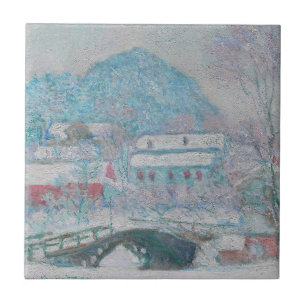 Azulejo Monet - Noruega, pueblo de Sandviken en la nieve