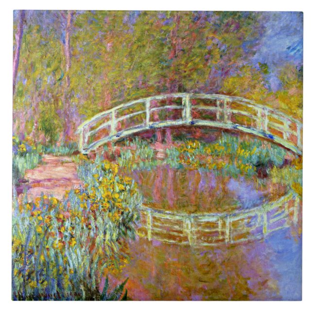 Azulejo Monet - Puente en la tela de cerámica del jardín d (Frente)