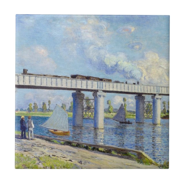 Azulejo Monet: Puente ferroviario de Argenteuil (Frente)