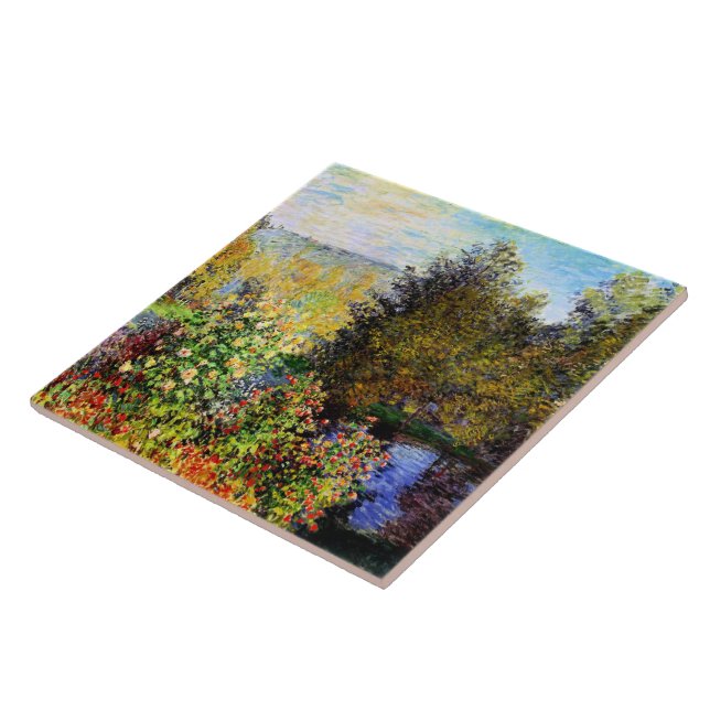 Azulejo Monet - Un rincón del jardín en Montgeron (Lado)