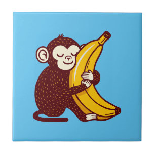 Azulejo Monkey Love Banana