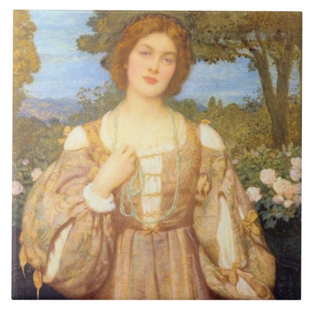Azulejo Monna Giovanna (por Edward Robert Hughes) (Frente)