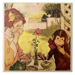 Azulejo Mono de la bestia de belleza Jessie Wilcox Smith