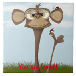 Azulejo Mono tonto y Ladybugs